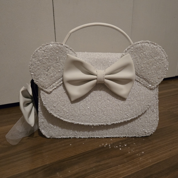 Loungefly Handbags - Disney Sequin "Wedding" Minnie Ears Loungefly Crossbody